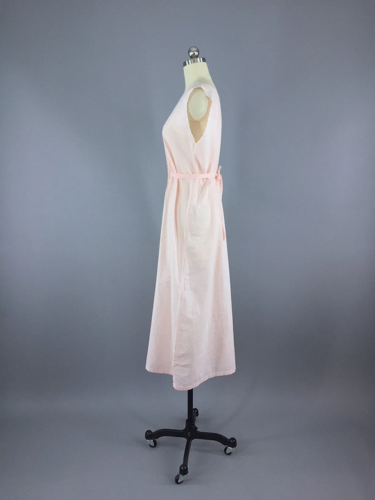 1920s Nightgown / Pink Cotton Batiste