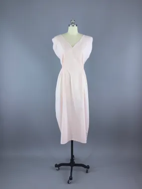 1920s Nightgown / Pink Cotton Batiste