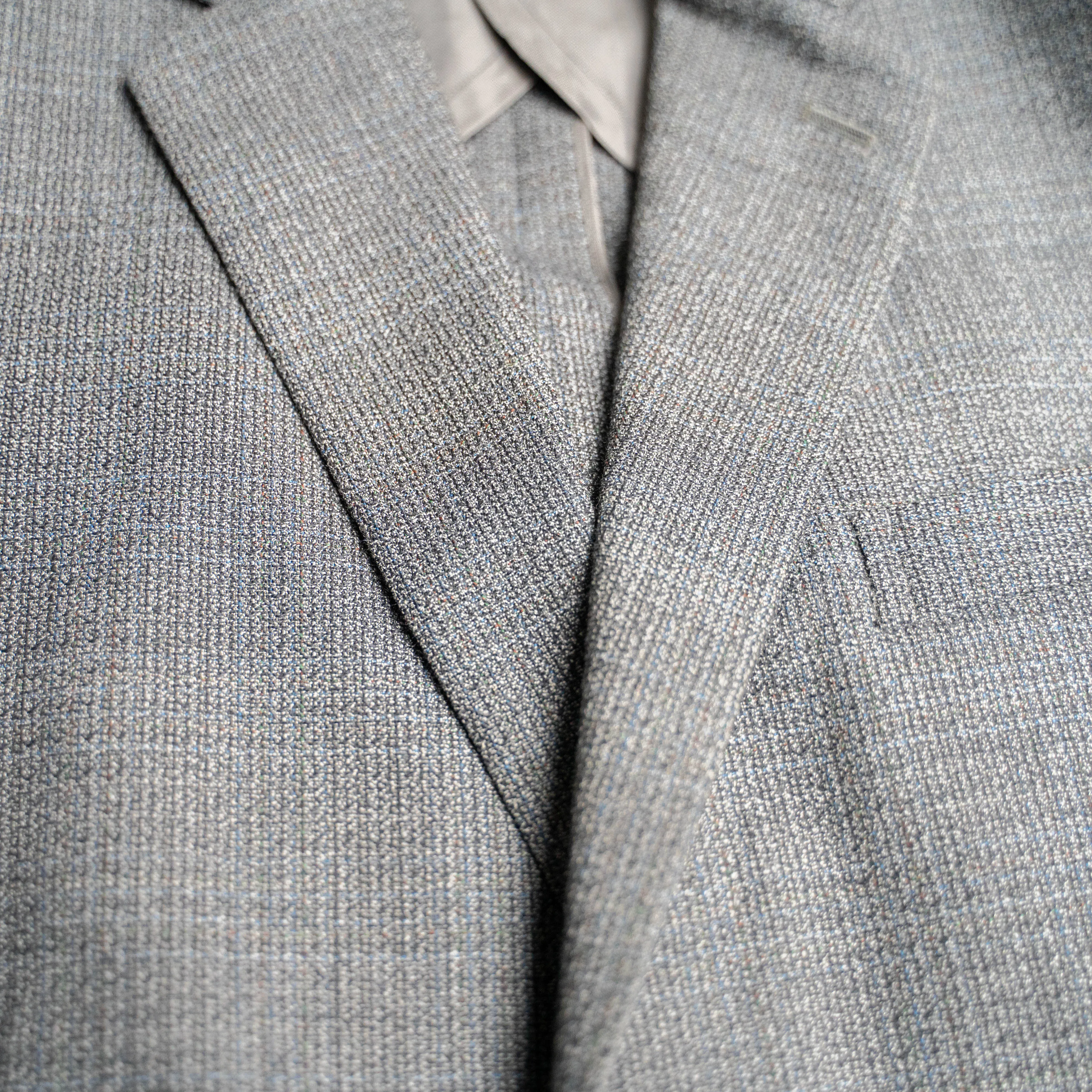 1960-70s Japan vintage gray based digital dot? tailored jacket
