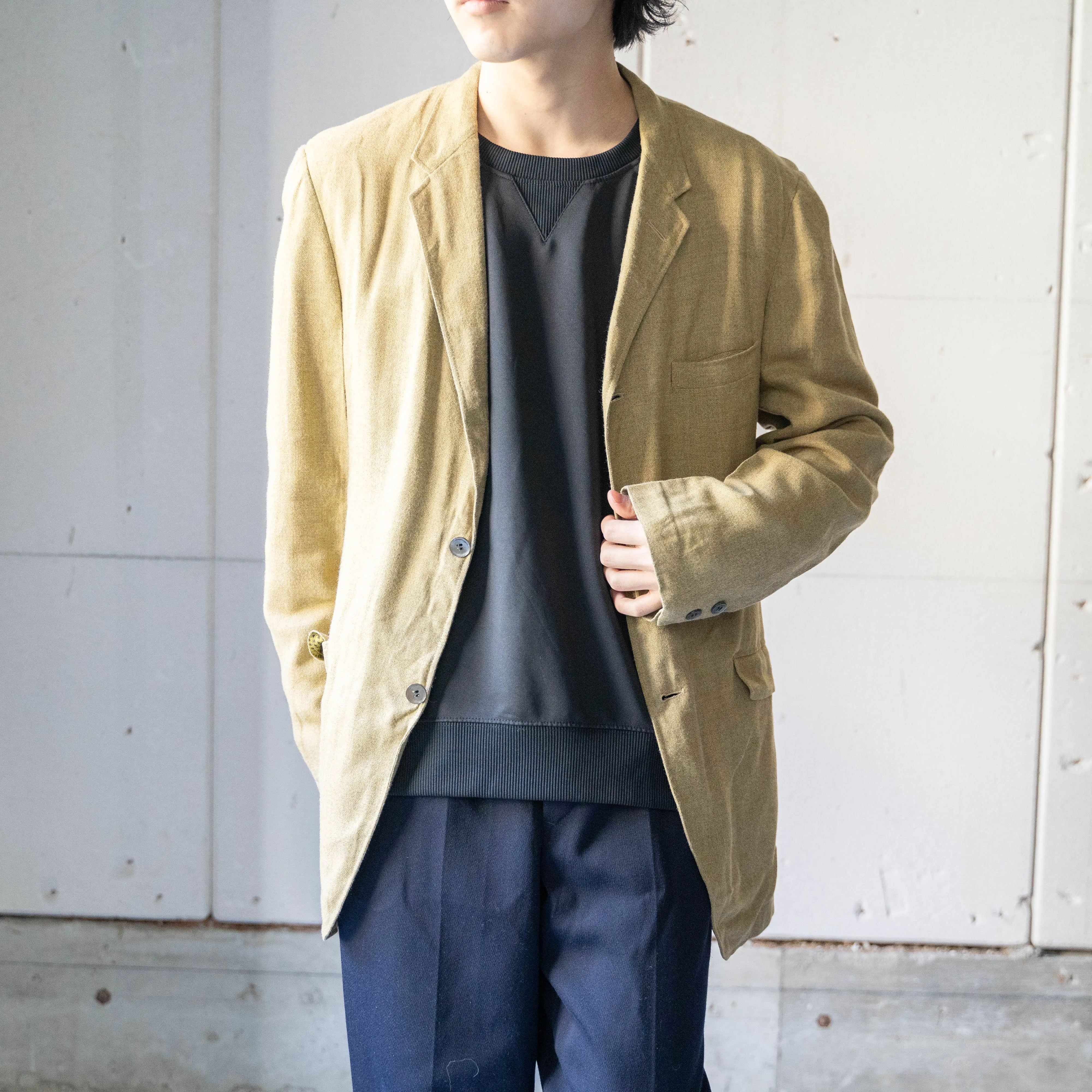 1970-80s USA mustard color tailored jacket