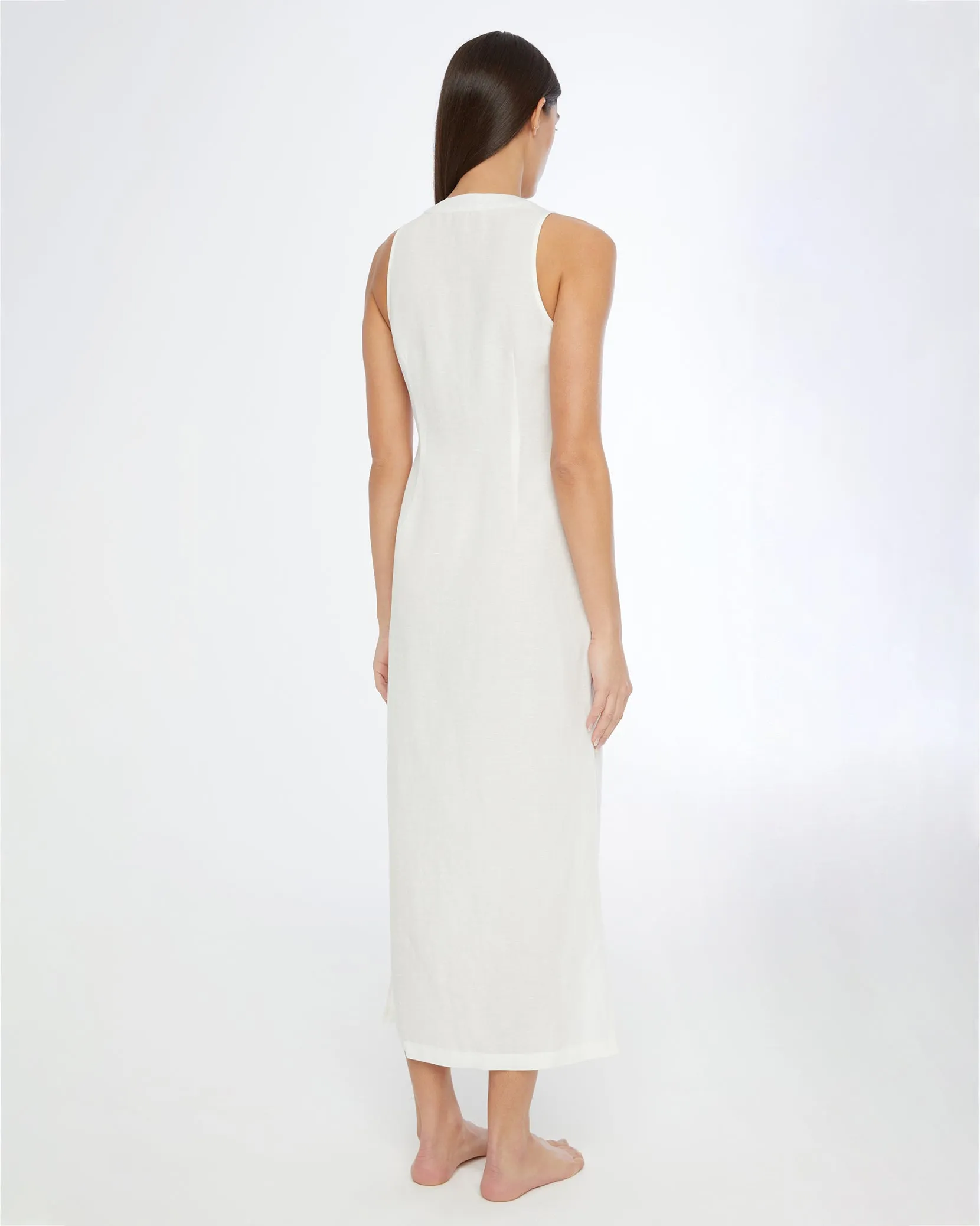 Air Linen Button Down Maxi Dress