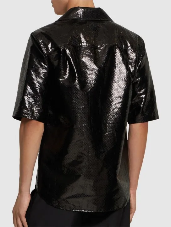 Alexander McQueen   Silk blend tarpaulin shirt 