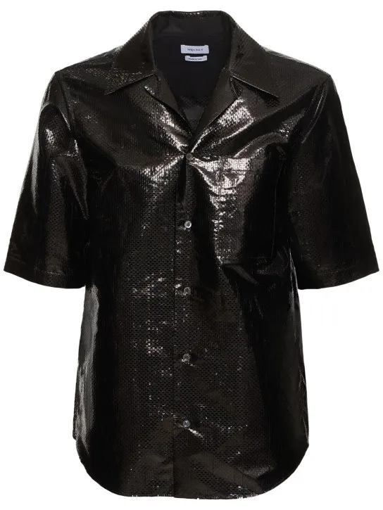 Alexander McQueen   Silk blend tarpaulin shirt 