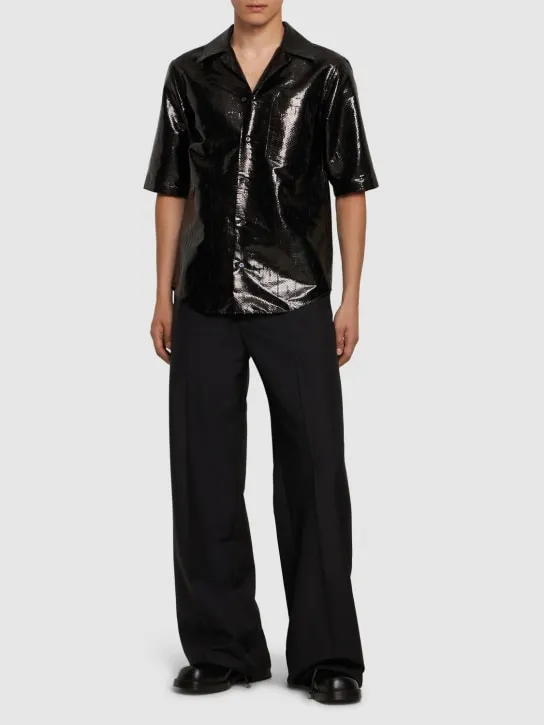 Alexander McQueen   Silk blend tarpaulin shirt 