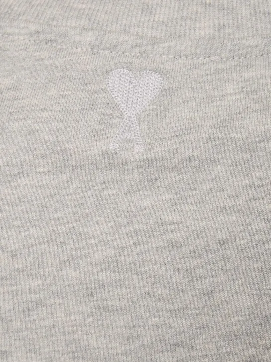 AMI Paris   Logo printed boxy cotton t-shirt 