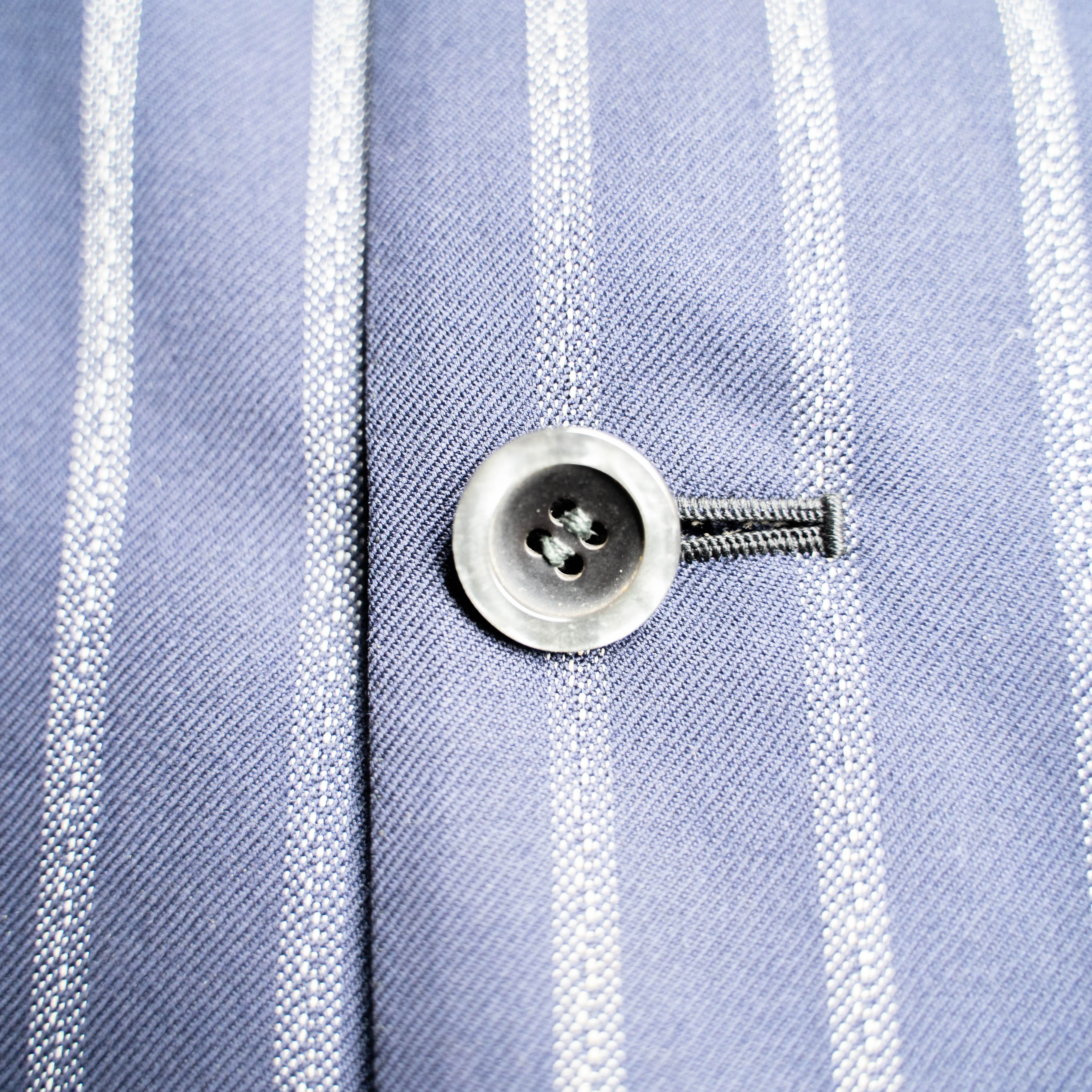 around 1970s Japan vintage navy × gray stripe double breasted tailored jacket