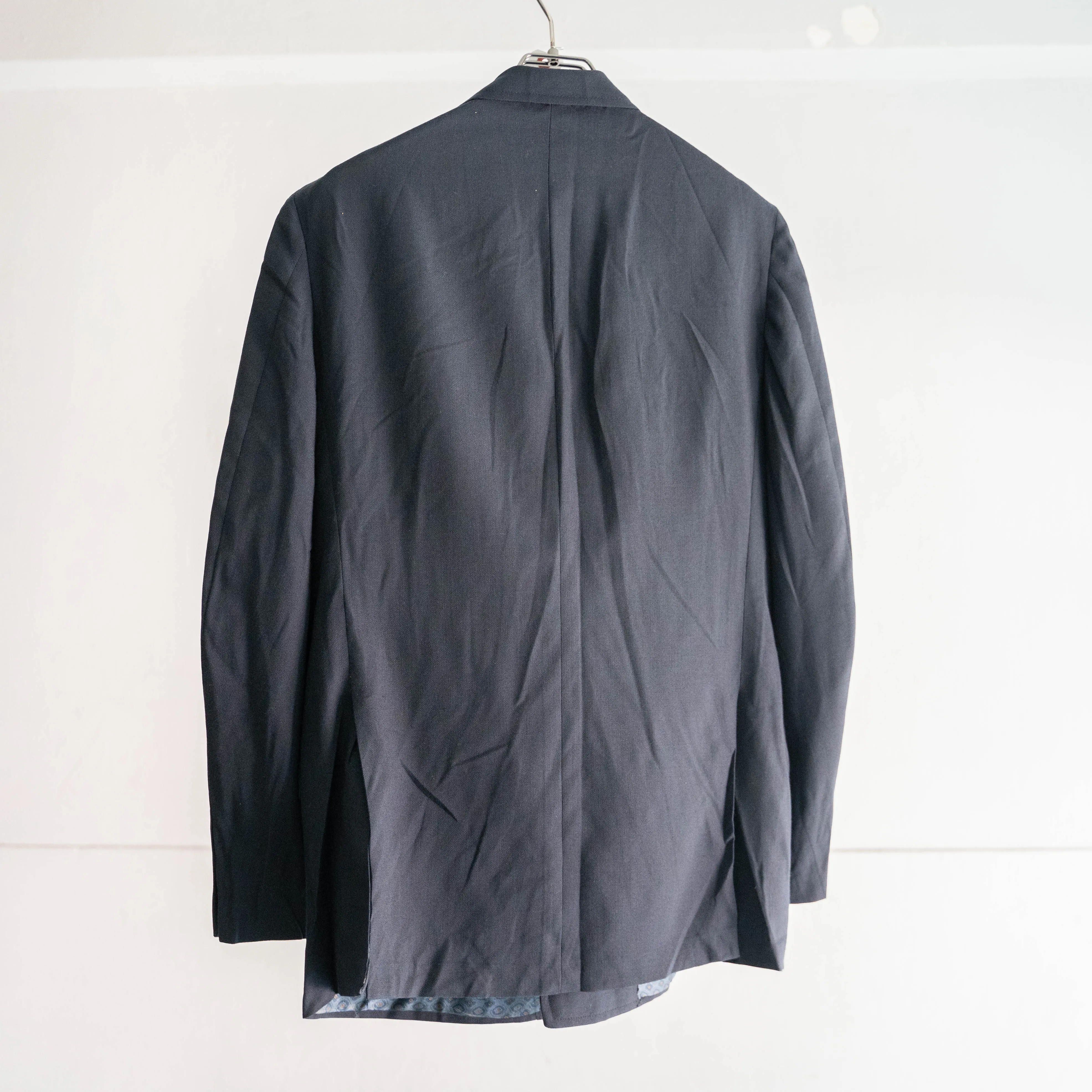 around 1970s USA navy color double breasted tailored jacket