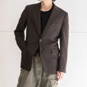 around 1980s Japan vintage brown color striped tailored jacket