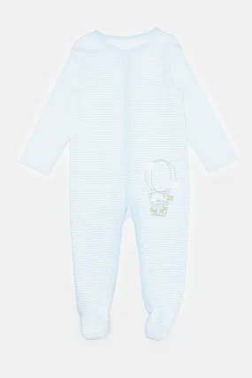 Baby Blue Printed Sleepsuit