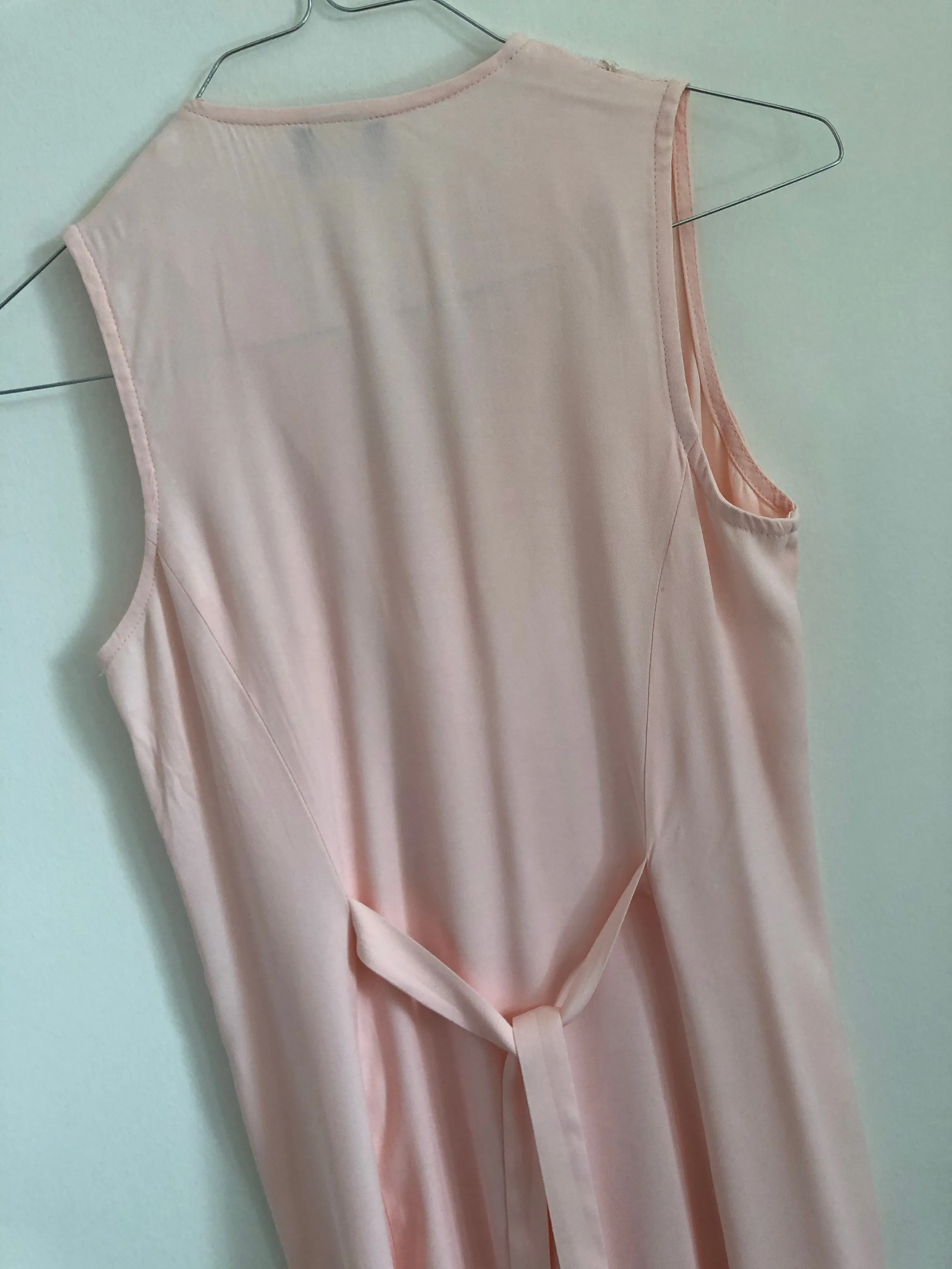 Baby Pink Buttons Lace Dress