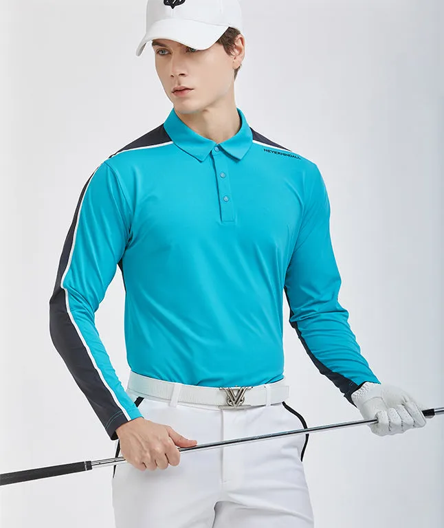 Back Shoulder Cover Long Sleeve Tee - Blue