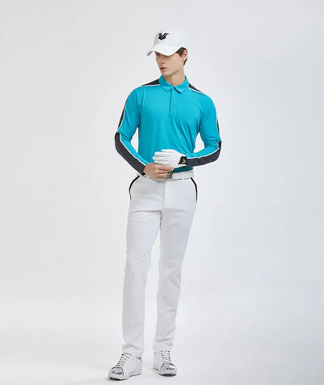 Back Shoulder Cover Long Sleeve Tee - Blue