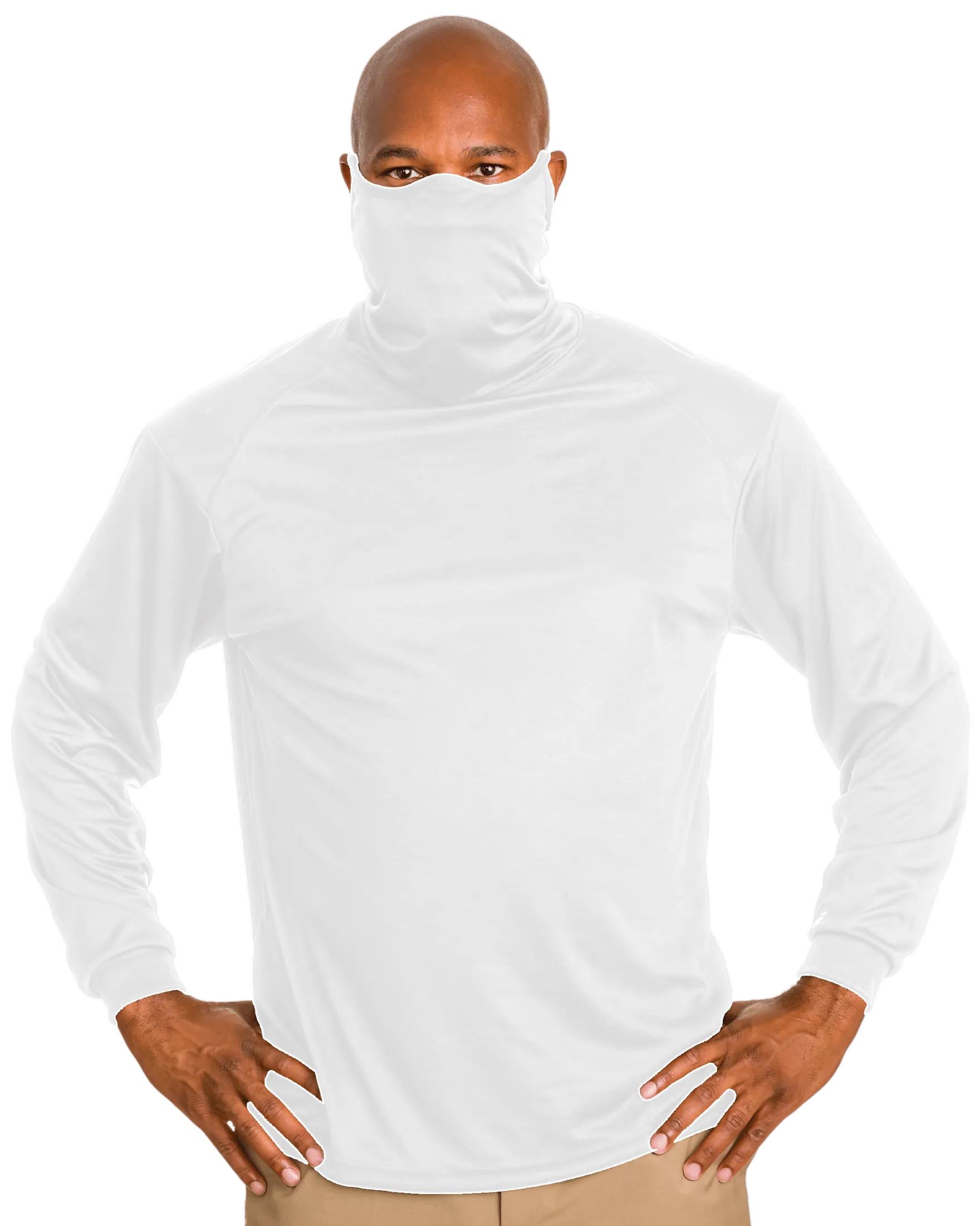 Badger Men's 2B1 Long-Sleeve Performance Tee with Mask