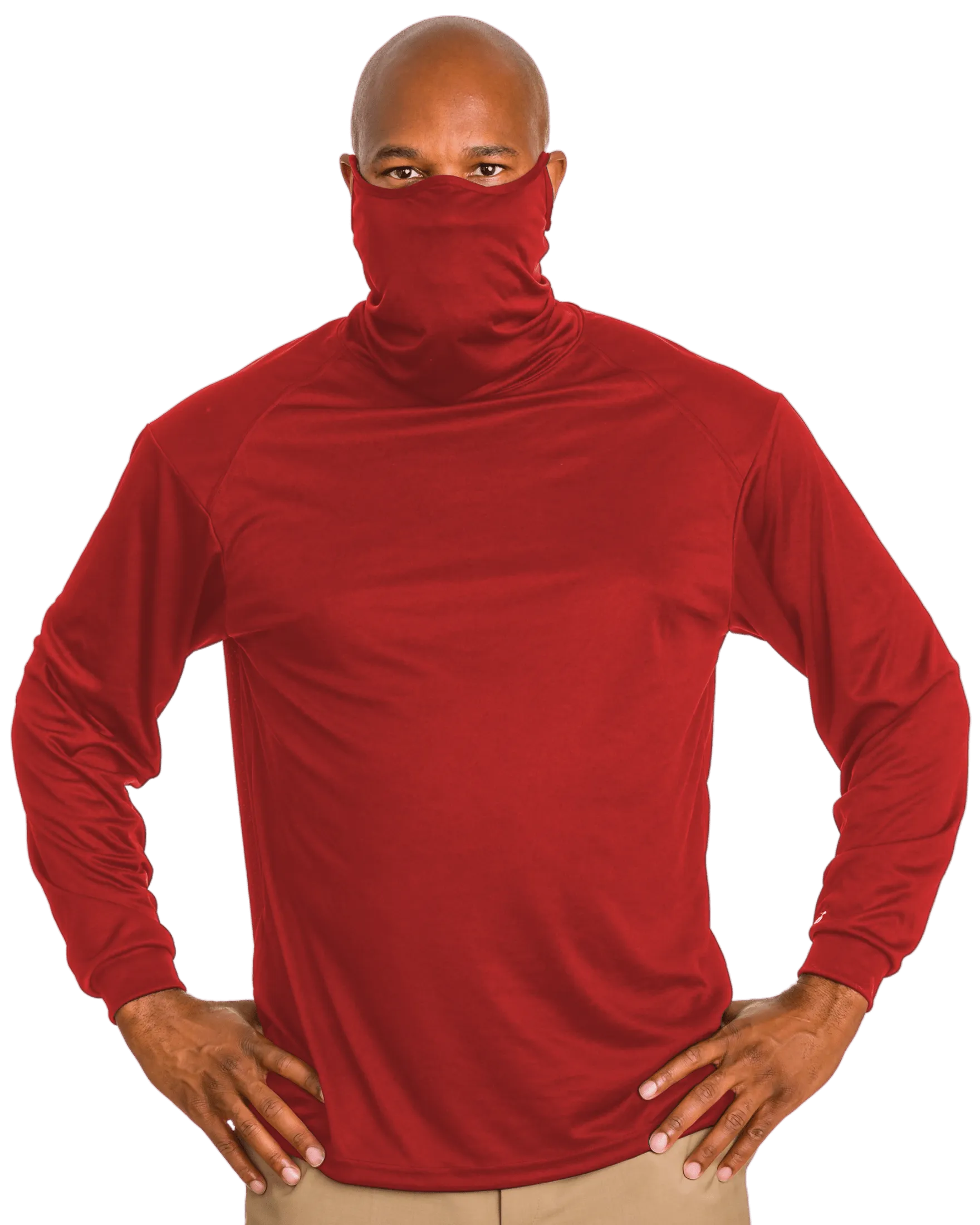 Badger Men's 2B1 Long-Sleeve Performance Tee with Mask