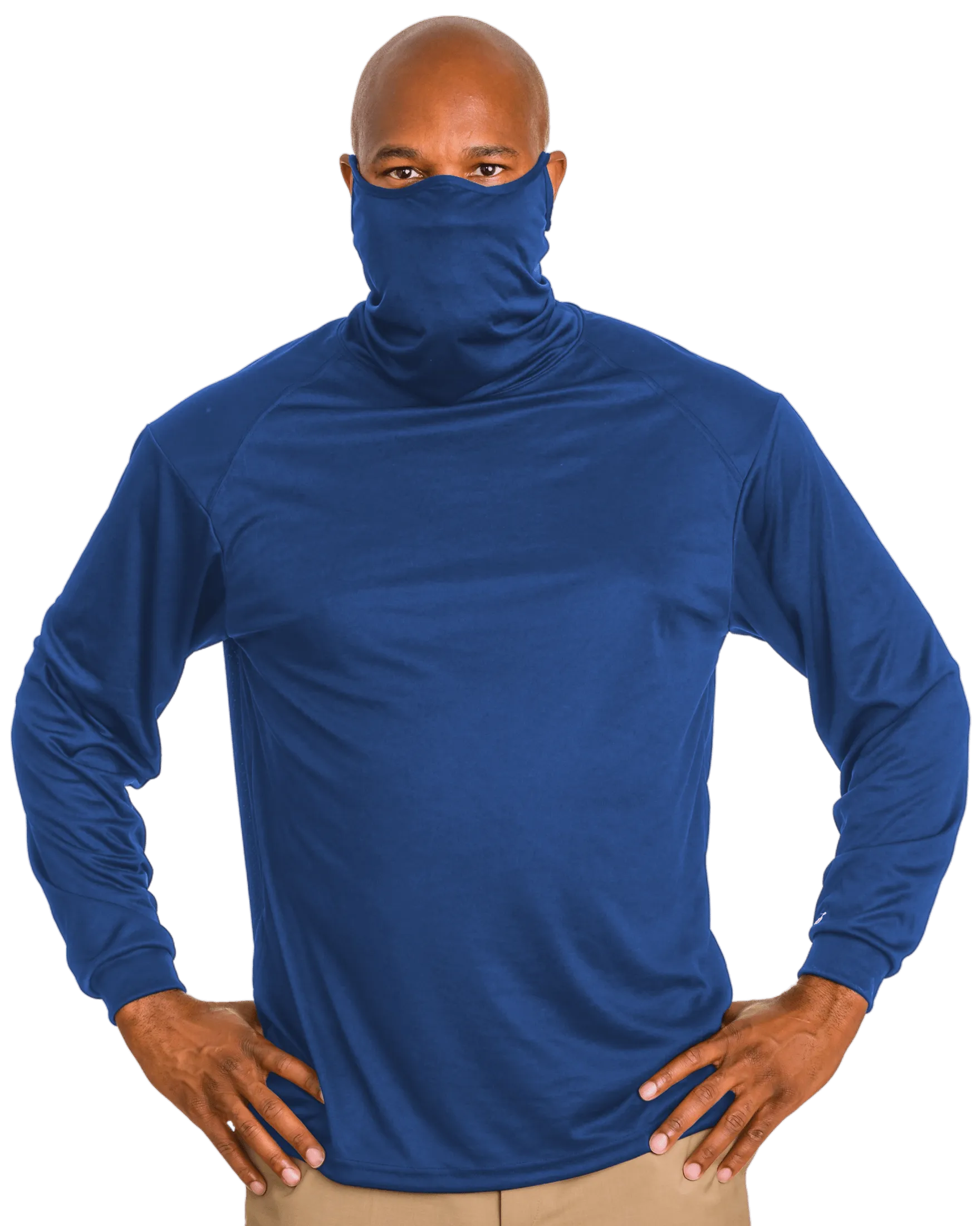 Badger Men's 2B1 Long-Sleeve Performance Tee with Mask