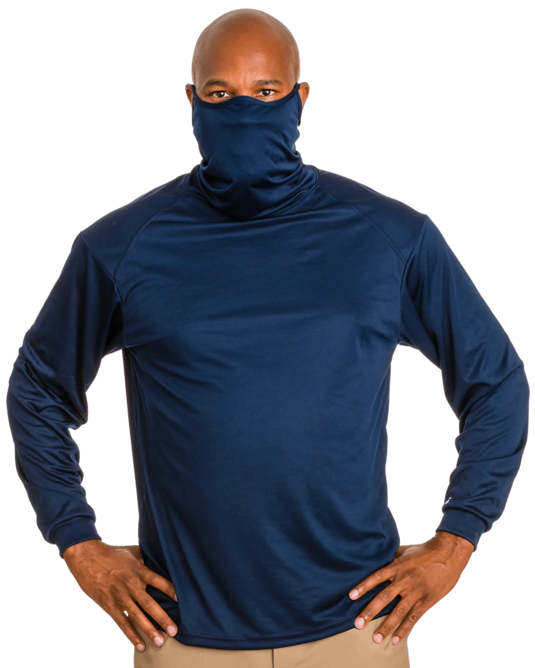 Badger Men's 2B1 Long-Sleeve Performance Tee with Mask