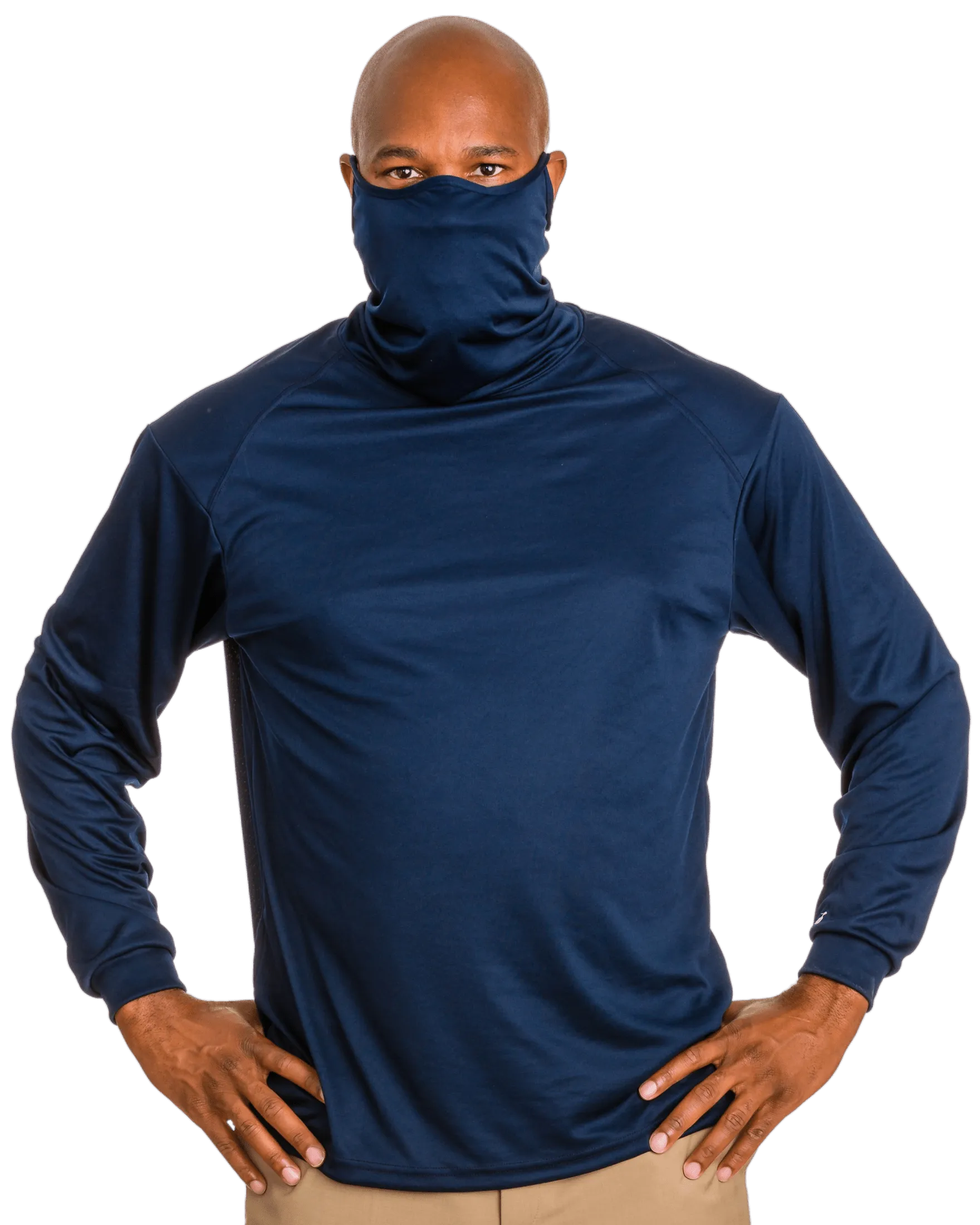Badger Men's 2B1 Long-Sleeve Performance Tee with Mask