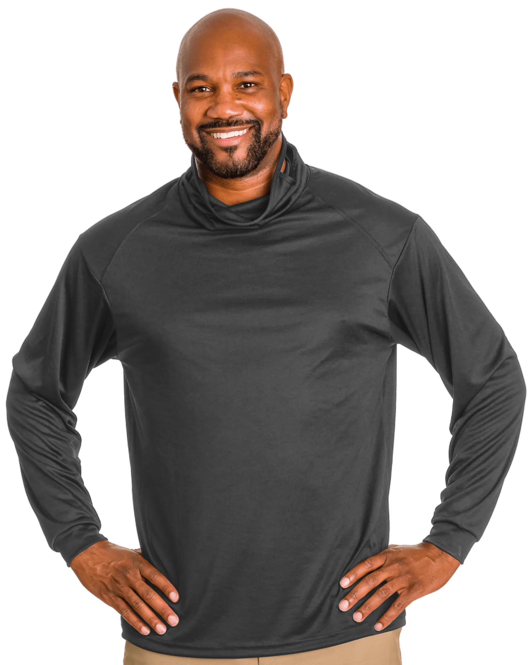 Badger Men's 2B1 Long-Sleeve Performance Tee with Mask