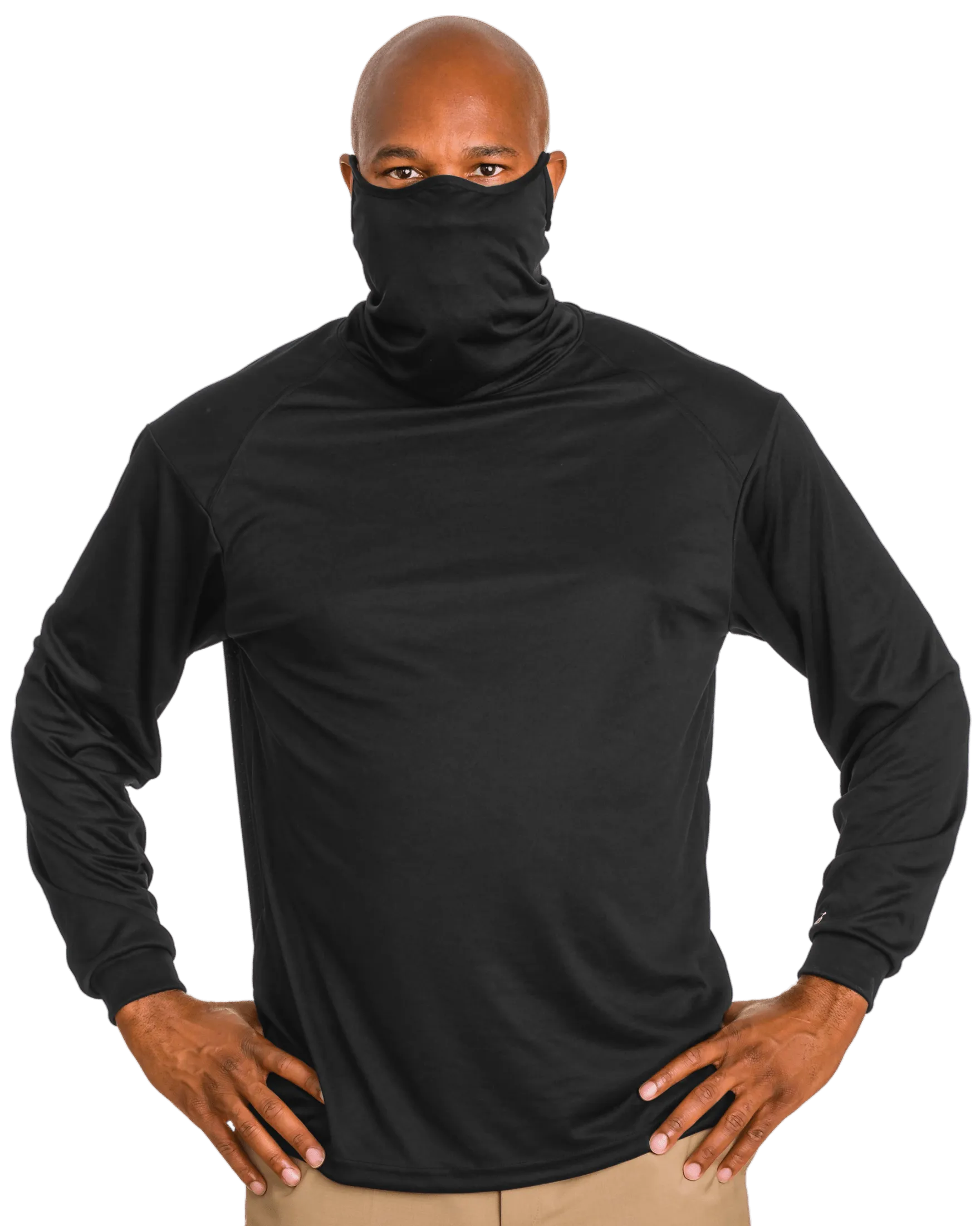 Badger Men's 2B1 Long-Sleeve Performance Tee with Mask