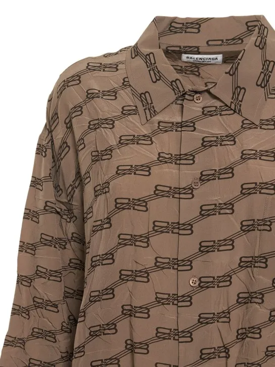 Balenciaga   Monogram Logo printed  pajama shirt 