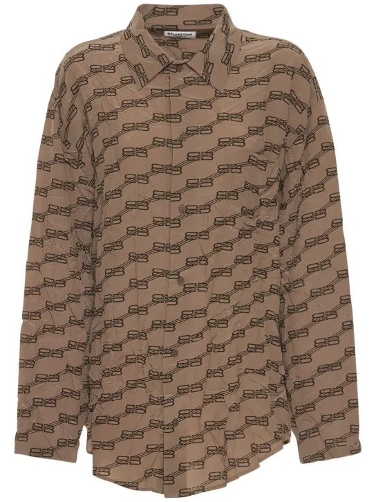 Balenciaga   Monogram Logo printed  pajama shirt 
