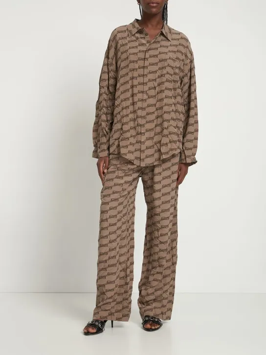 Balenciaga   Monogram Logo printed  pajama shirt 