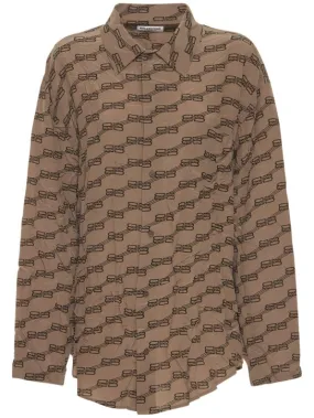 Balenciaga   Monogram Logo printed  pajama shirt 