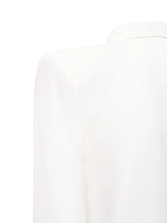 Balmain   Buttoned sheer silk crêpe de chine shirt 