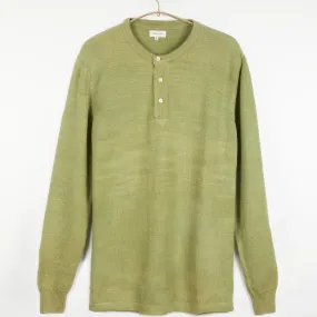 Bandhu Henley Flat Knit Sweater Pale Green