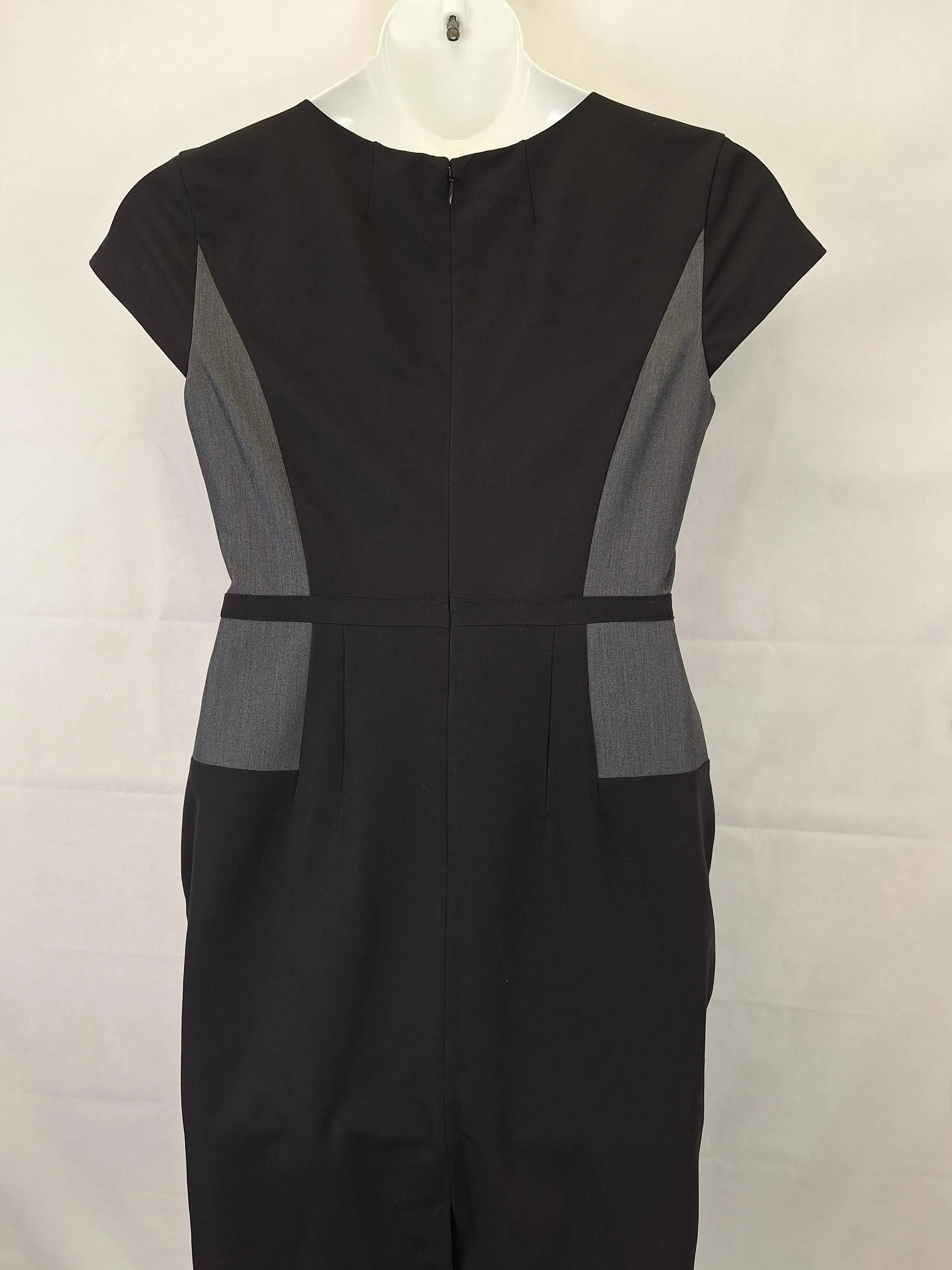 Basque Smart Tailored Office Midi Dress Size 14
