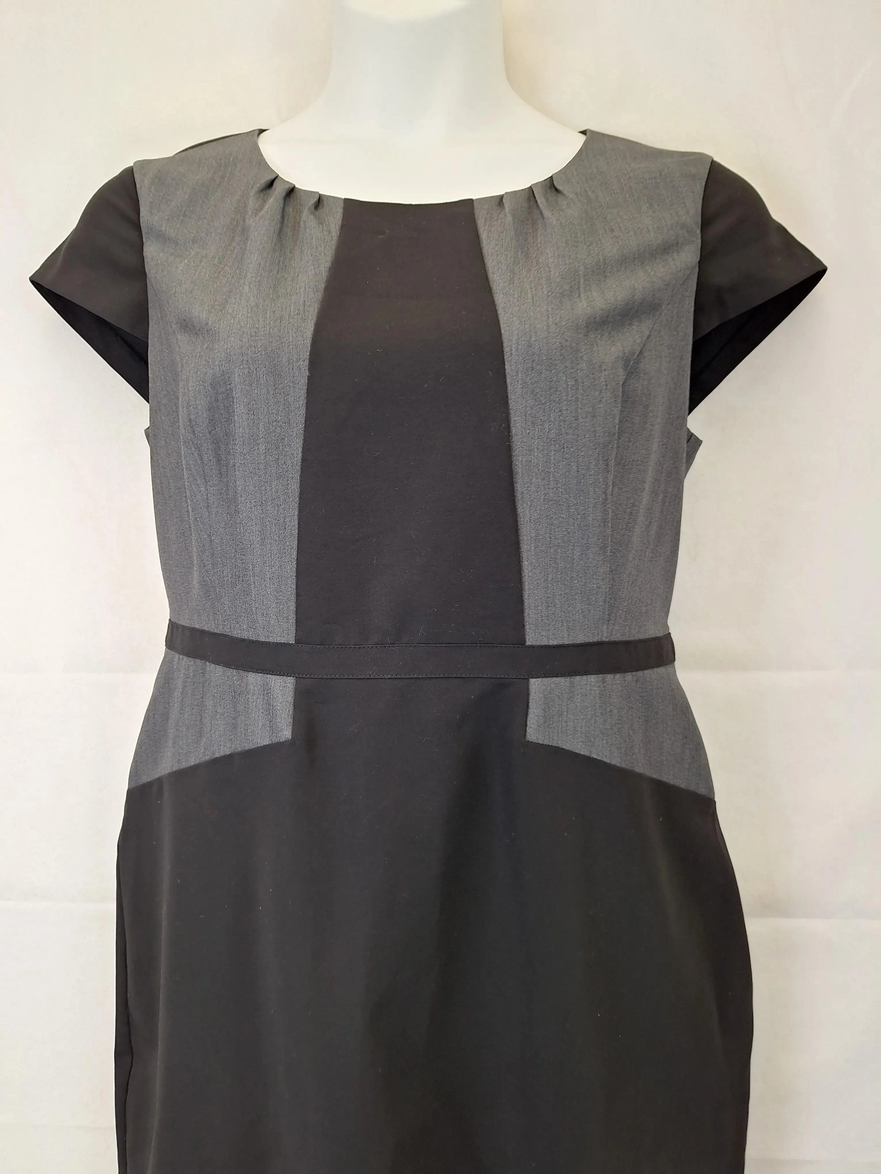 Basque Smart Tailored Office Midi Dress Size 14