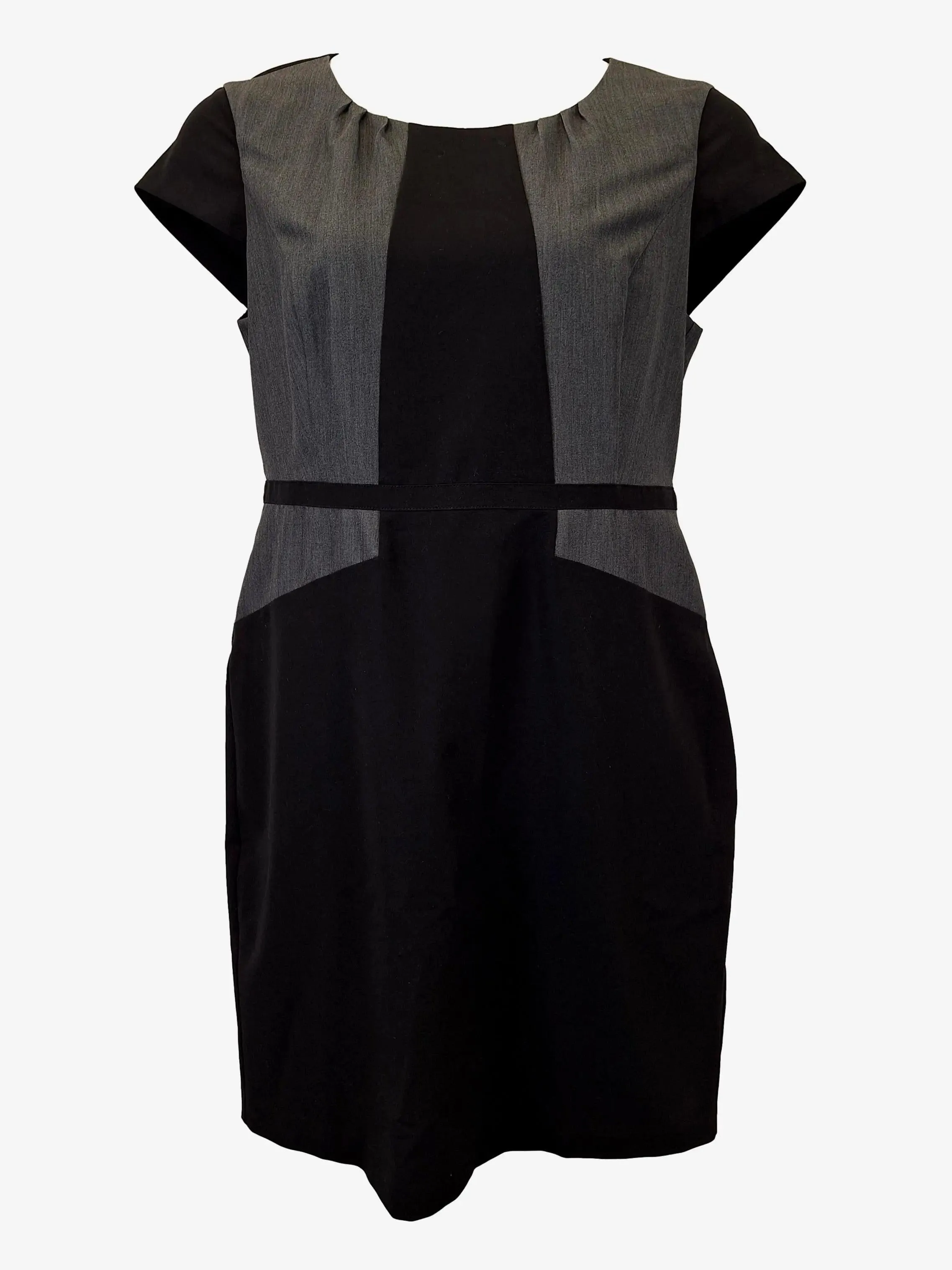 Basque Smart Tailored Office Midi Dress Size 14