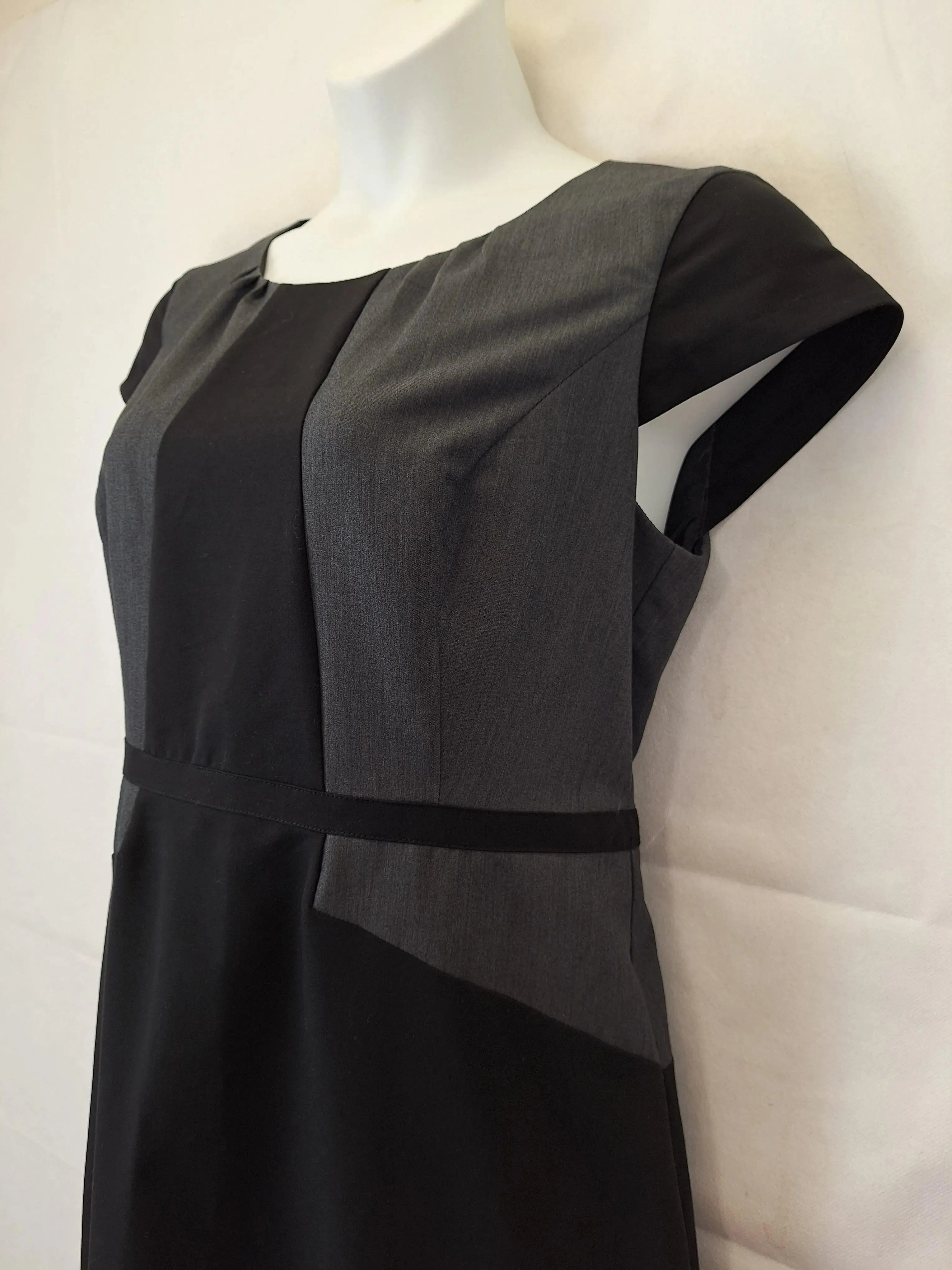 Basque Smart Tailored Office Midi Dress Size 14