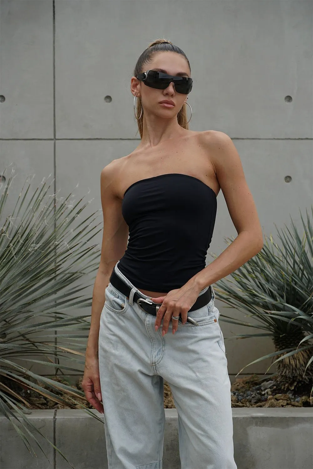 Black Polyamide Tube Top