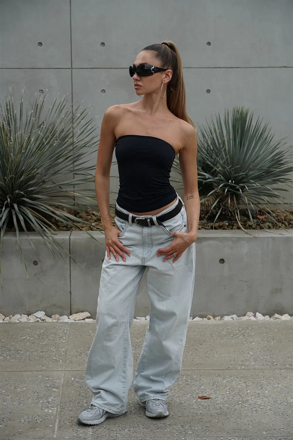 Black Polyamide Tube Top