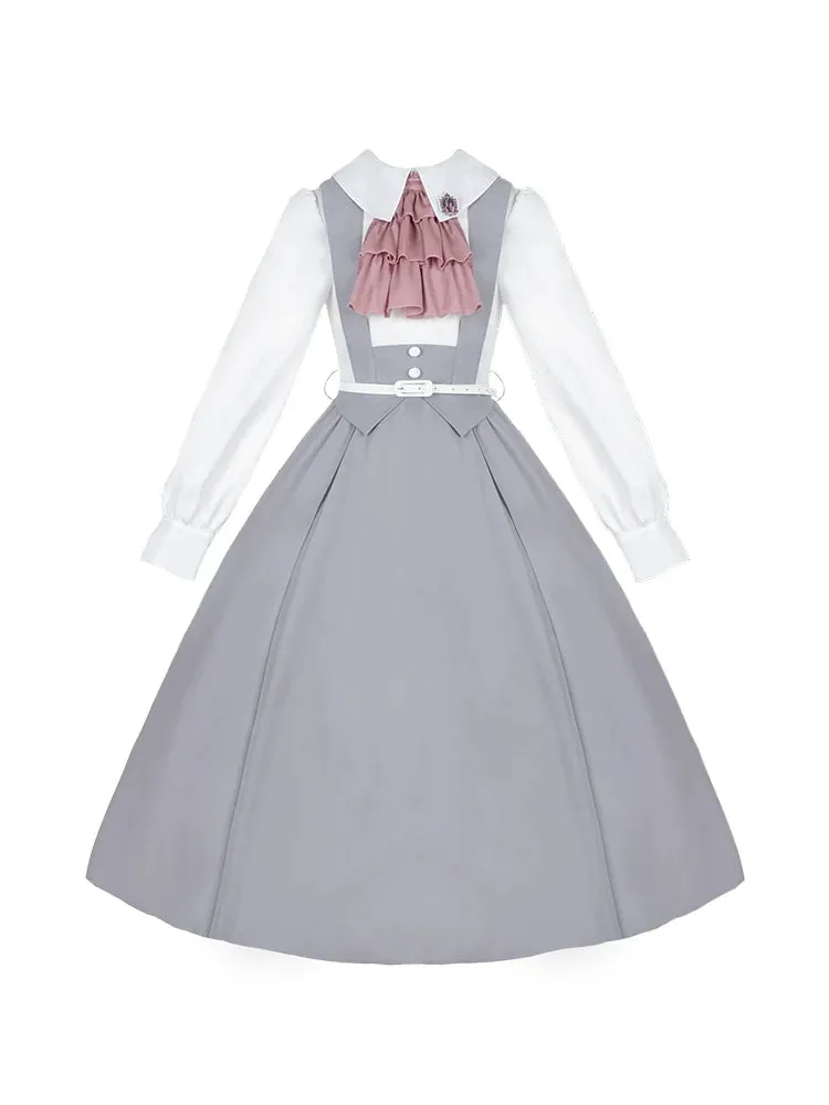 Blue College Dress Pastel Lolita