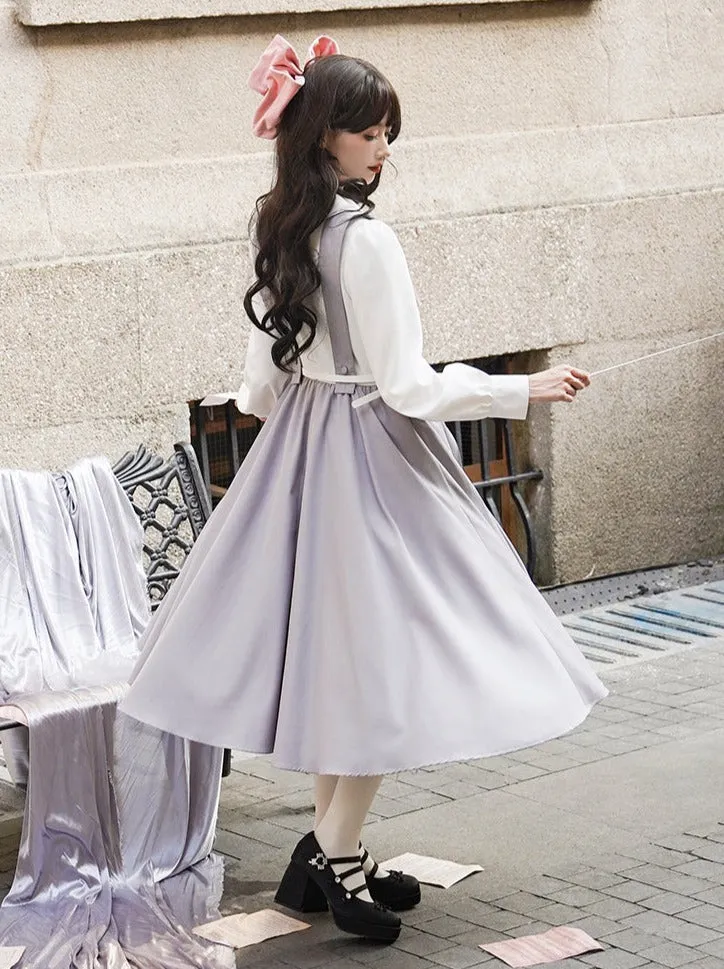 Blue College Dress Pastel Lolita