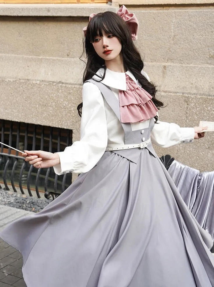 Blue College Dress Pastel Lolita