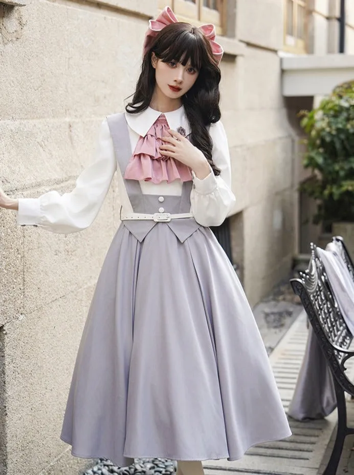 Blue College Dress Pastel Lolita