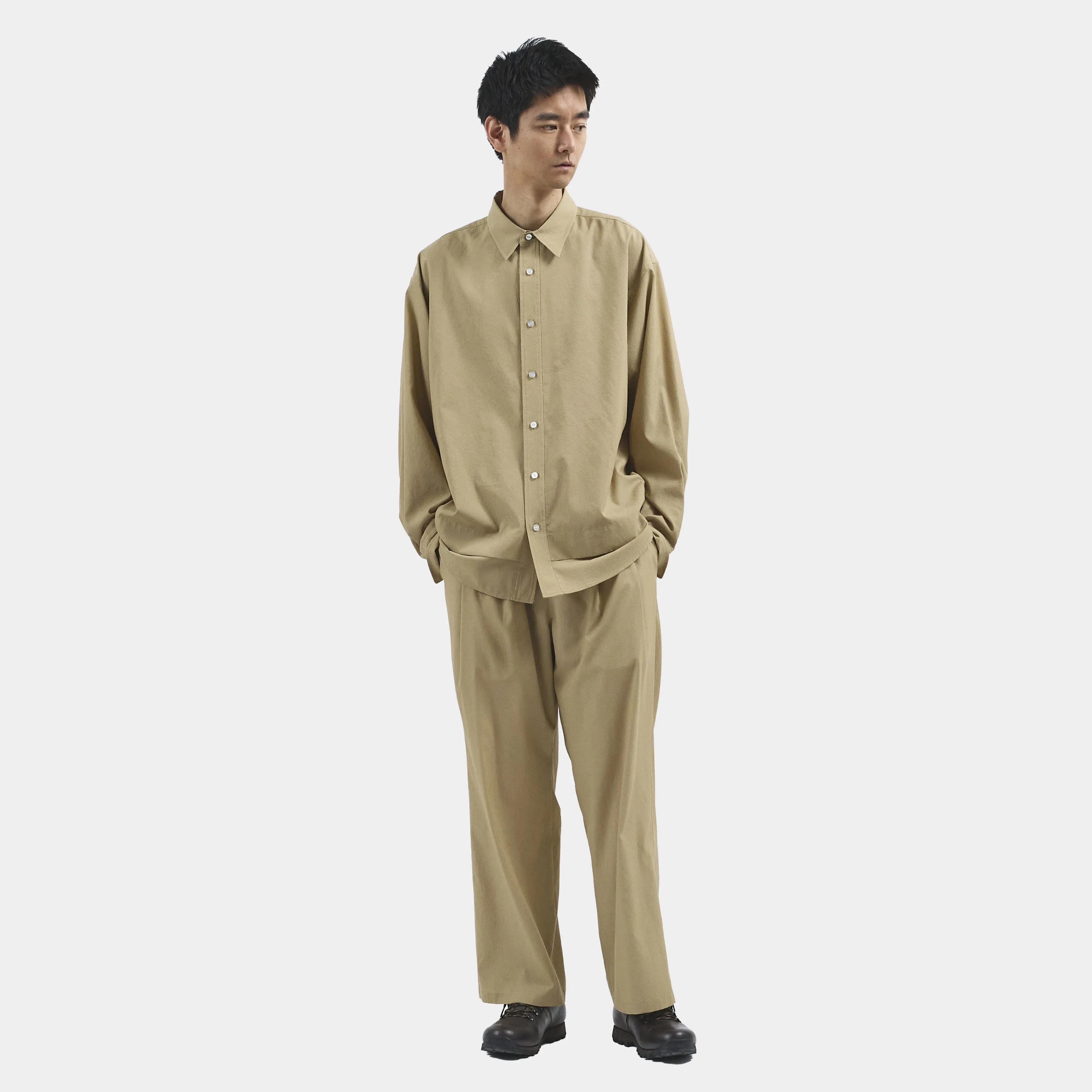 Breathable Side Slit L/S SH(Off Black)/MW-SH25105