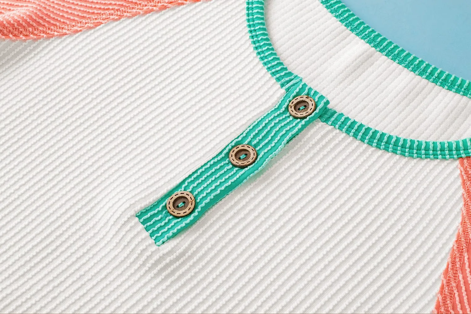 Button Down Ribbed Henley