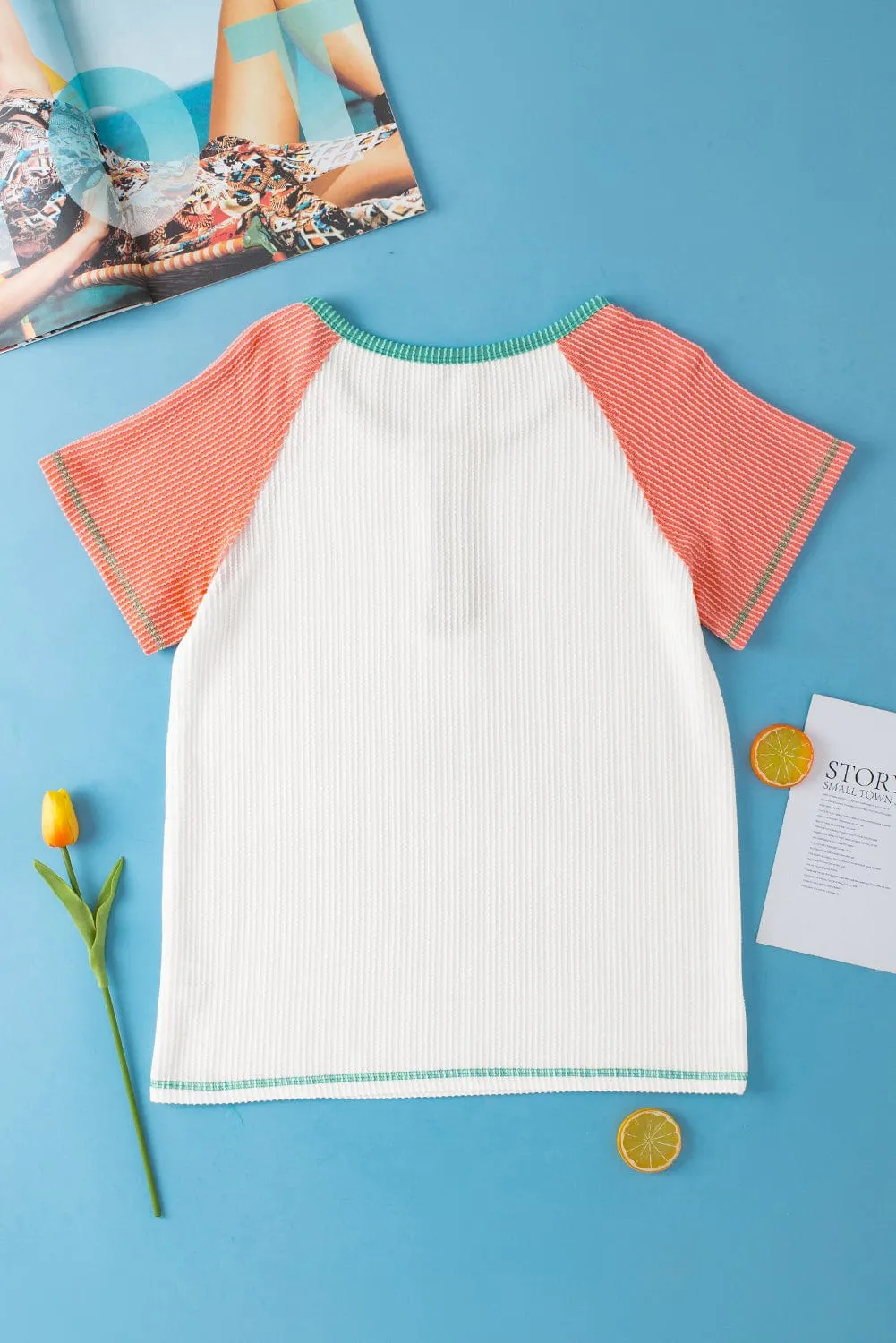 Button Down Ribbed Henley