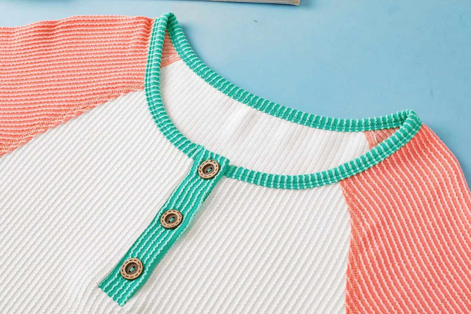 Button Down Ribbed Henley