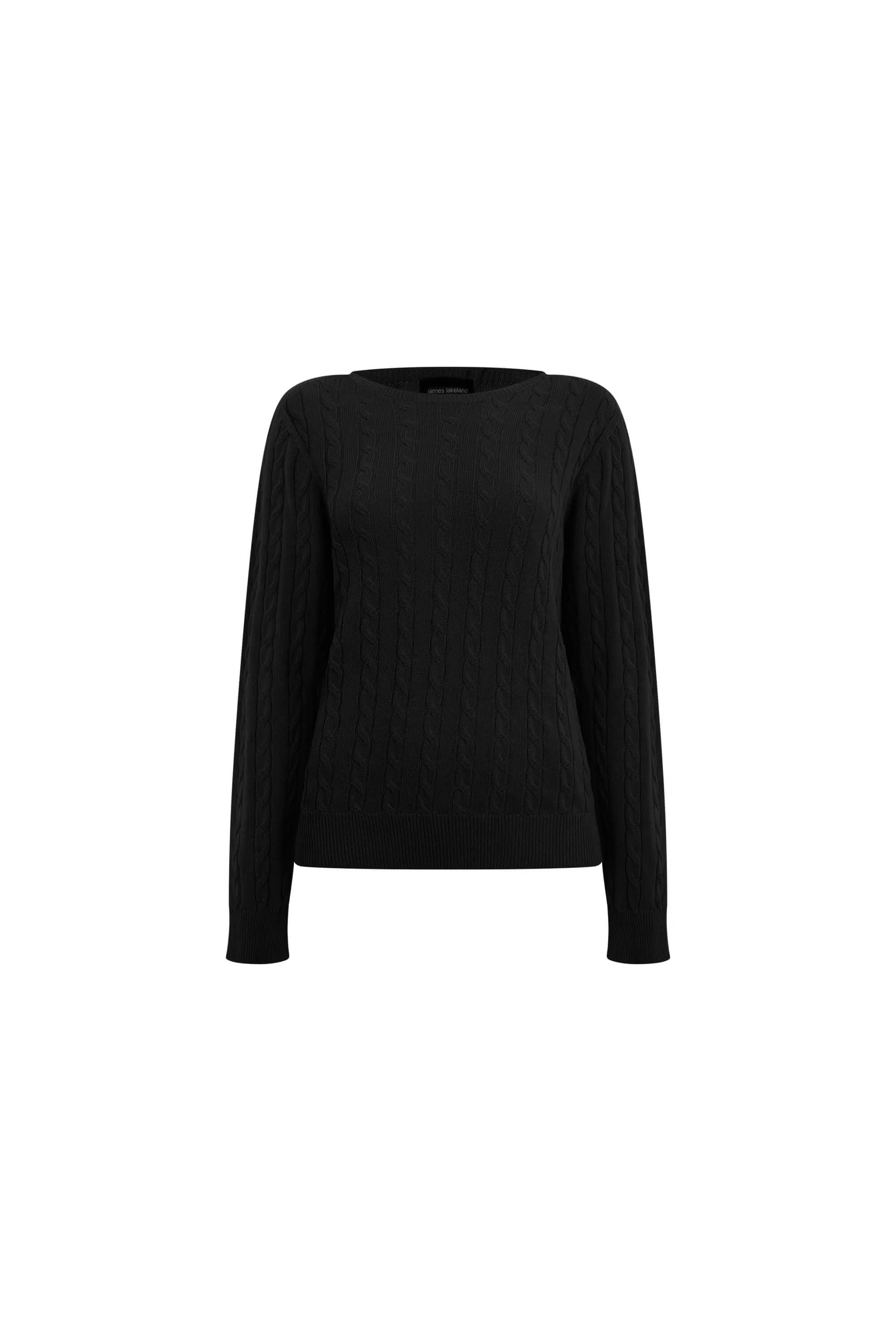 Cable Knit Jumper Black