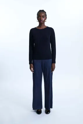 Cable Knit Jumper Navy