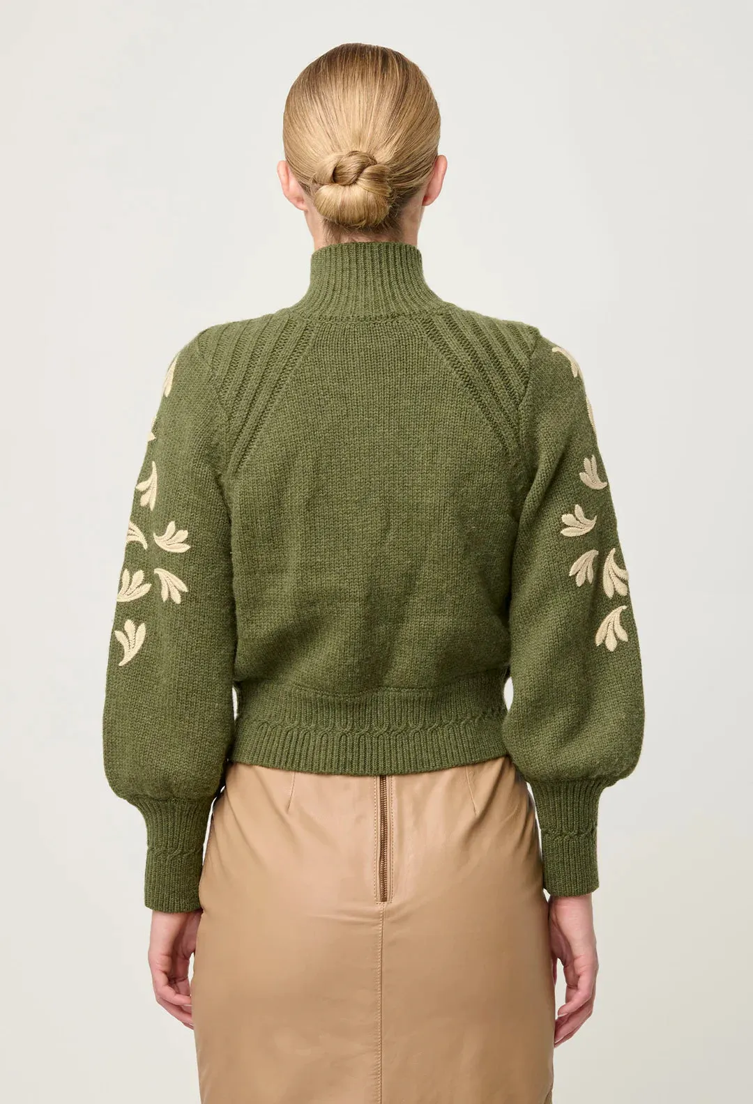 Carmela Embroidered Knitted Bomber