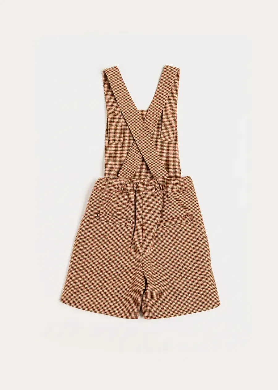 Chester Puppytooth Dungarees in Caramel (18mths-4yrs)
