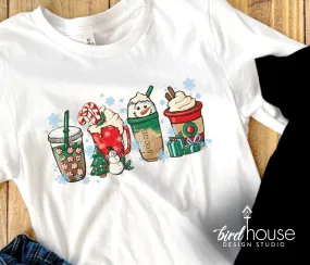 Coffee Hot Cocoa Shirt, Cute Christmas Graphic Tee