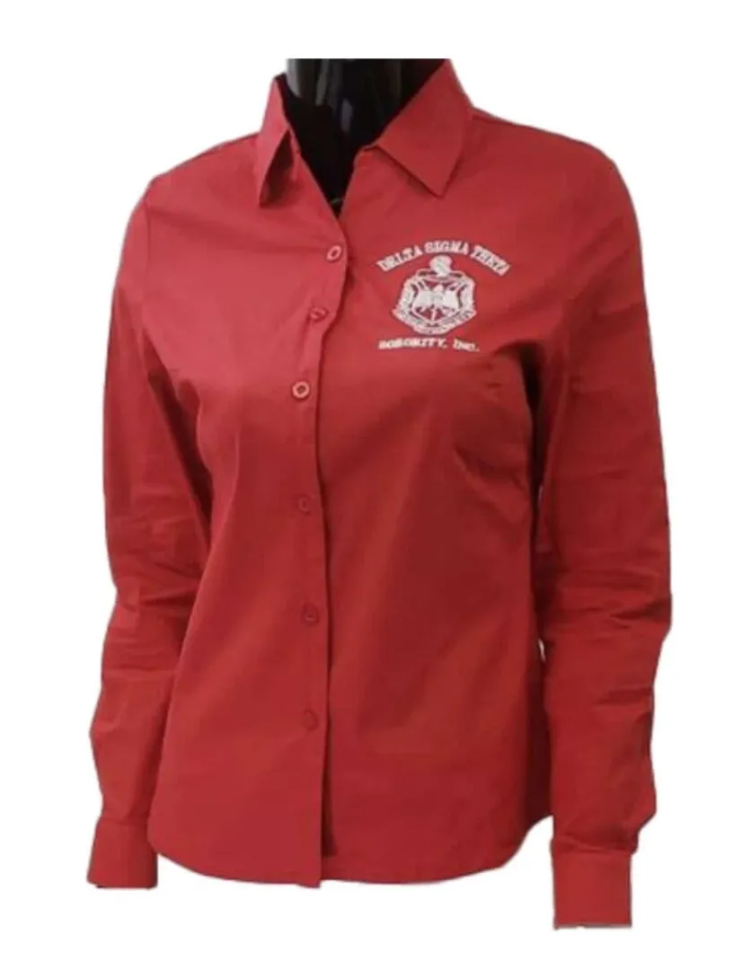 Delta Shirt - Button Collar Shirt, Red