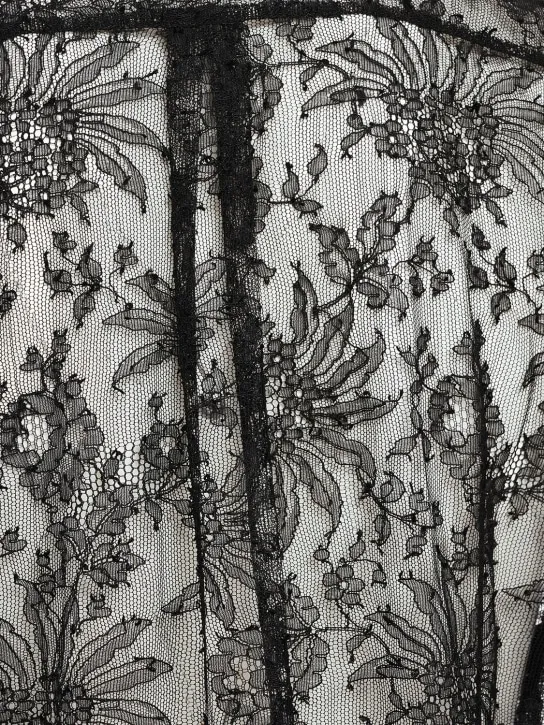 Dolce&amp;Gabbana   Chantilly sheer satin &amp; lace shirt 